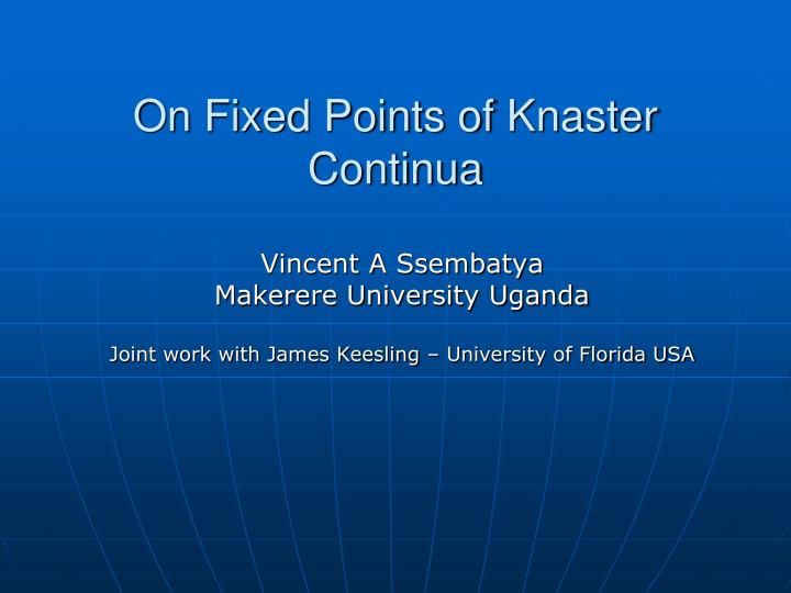 on fixed points of knaster continua