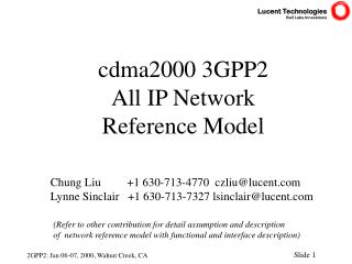 cdma2000 3GPP2 All IP Network Reference Model