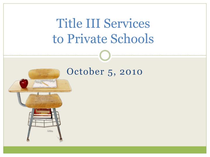 title iii services to private schools