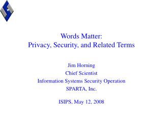 Words Matter: Privacy, Security, and Related Terms