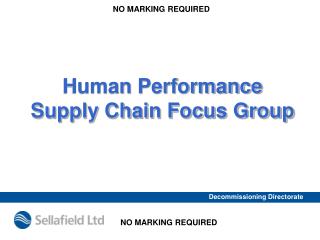 Human Performance Supply Chain Focus Group