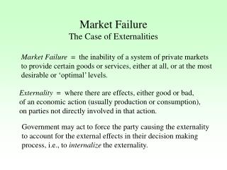 Market Failure The Case of Externalities