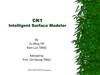 CK1 Intelligent Surface Modeler