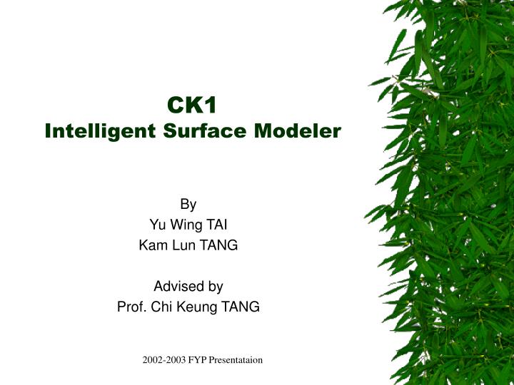 ck1 intelligent surface modeler