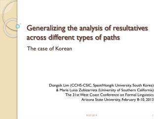 Generalizing the analysis of resultatives across different types of paths