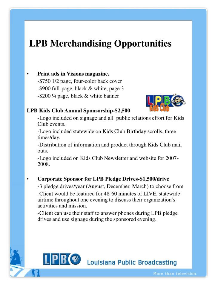 lpb merchandising opportunities