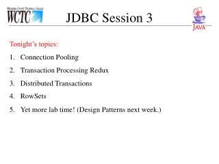 JDBC Session 3