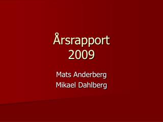 rsrapport 2009