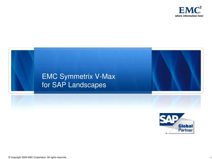 emc symmetrix v max for sap landscapes