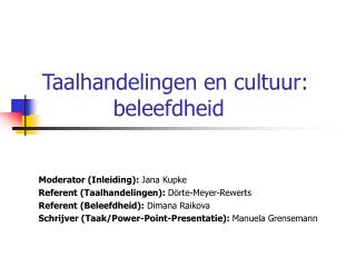 taalhandelingen en cultuur beleefdheid