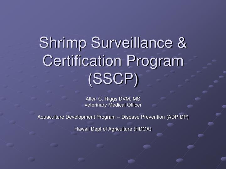 shrimp surveillance certification program sscp