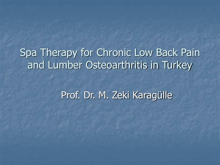 spa therapy for chronic low back pain and lumber osteoarthritis in turkey
