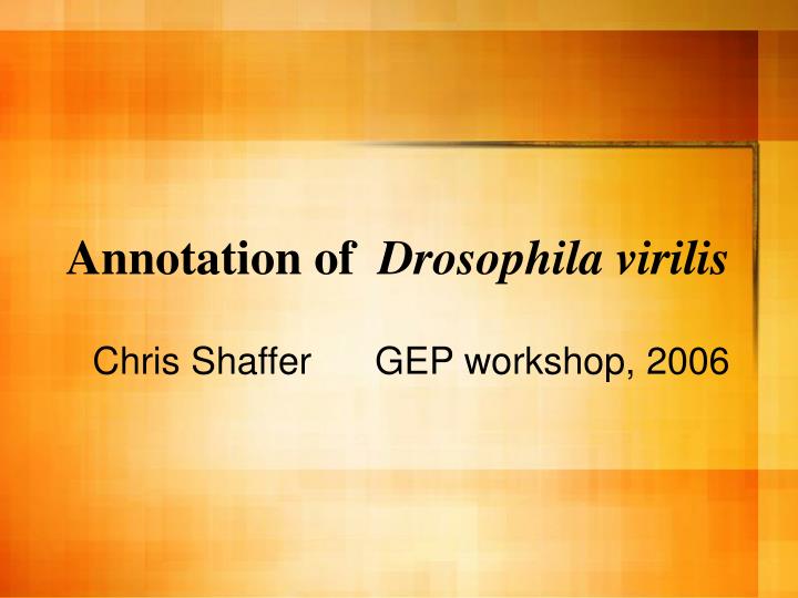 annotation of drosophila virilis