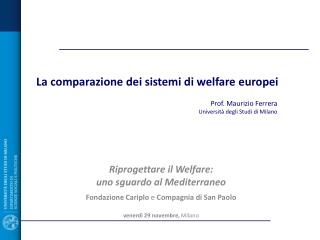 La comparazione dei sistemi di welfare europei