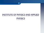 Institute of Physics and Applied Physics