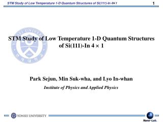 STM Study of Low Temperature 1-D Quantum Structures of Si(111)-In 4 ? 1