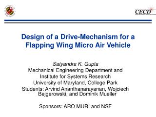 Design of a Drive-Mechanism for a Flapping Wing Micro Air Vehicle