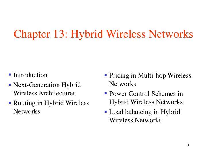 chapter 13 hybrid wireless networks