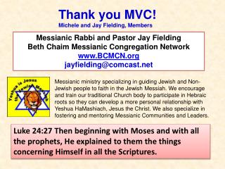Messianic Rabbi and Pastor Jay Fielding Beth Chaim Messianic Congregation Network BCMCN