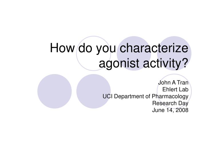 how do you characterize agonist activity