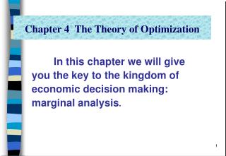 Chapter 4 The Theory of Optimization