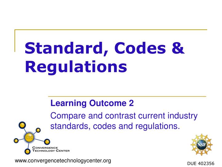 standard codes regulations