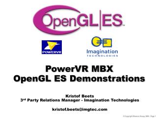 PowerVR MBX OpenGL ES Demonstrations