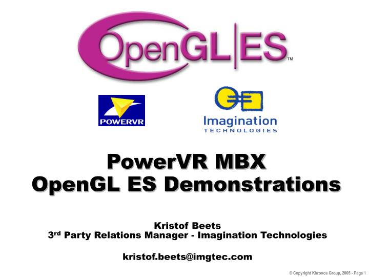 powervr mbx opengl es demonstrations