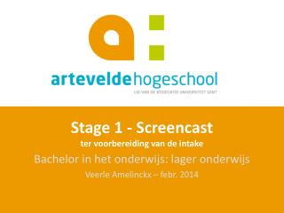 stage 1 screencast ter voorbereiding van de intake