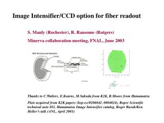Image Intensifier/CCD option for fiber readout