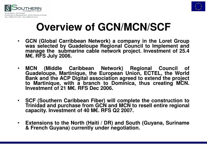 overview of gcn mcn scf