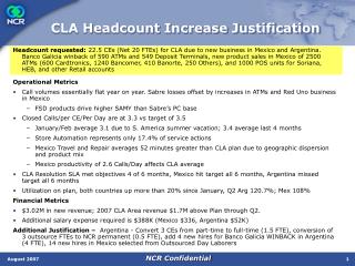 CLA Headcount Increase Justification