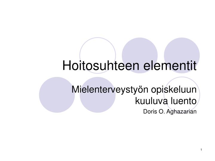 hoitosuhteen elementit