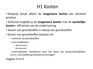 h1 kosten