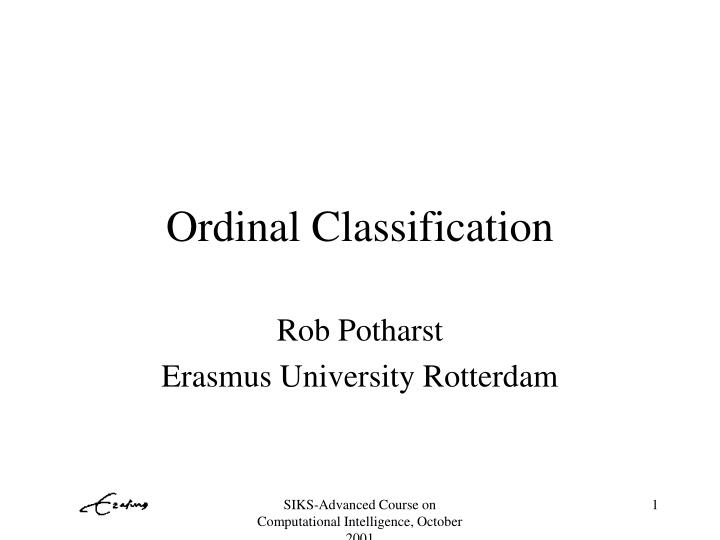 ordinal classification