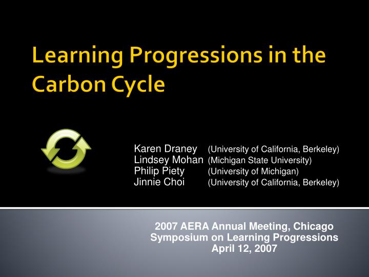 learning progressions in the carbon cycle