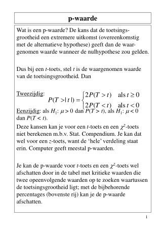 p waarde