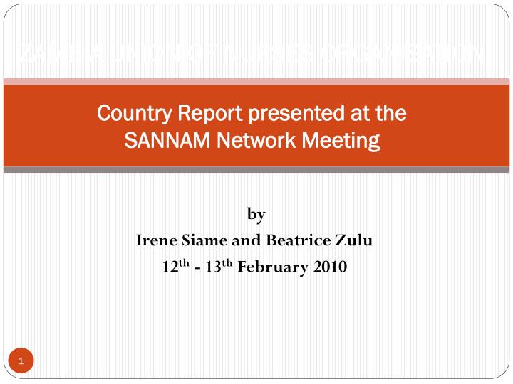 zambia union of nurses organisation country report presented at the sannam network meeting