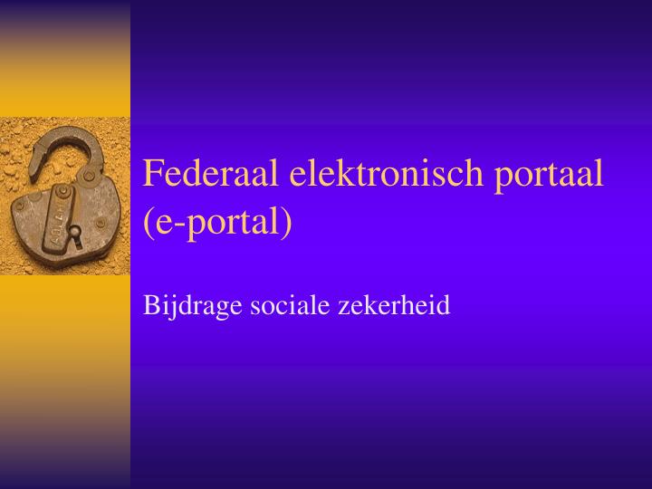federaal elektronisch portaal e portal