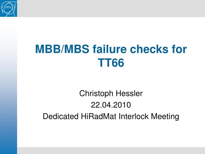 mbb mbs failure checks for tt66