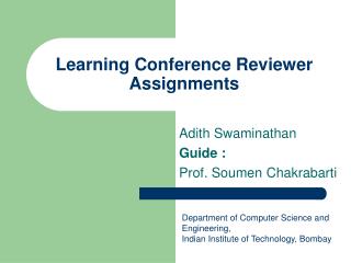 Learning Conference Reviewer Assignments
