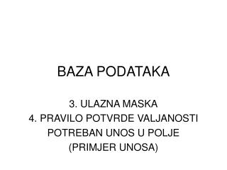 baza podataka