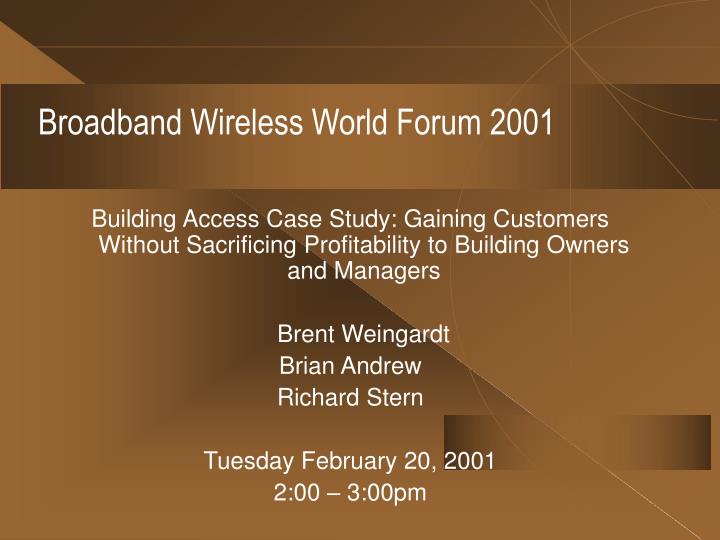 broadband wireless world forum 2001