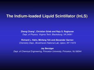 The Indium-loaded Liquid Scintillator (InLS)