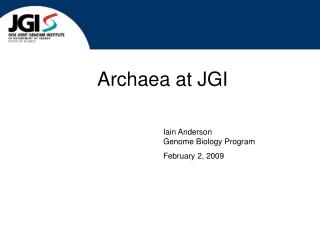 Archaea at JGI