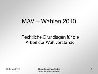 mav wahlen 2010