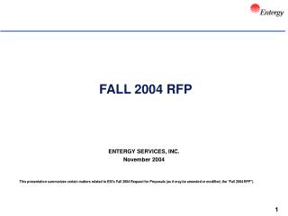 FALL 2004 RFP