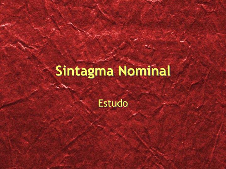 sintagma nominal