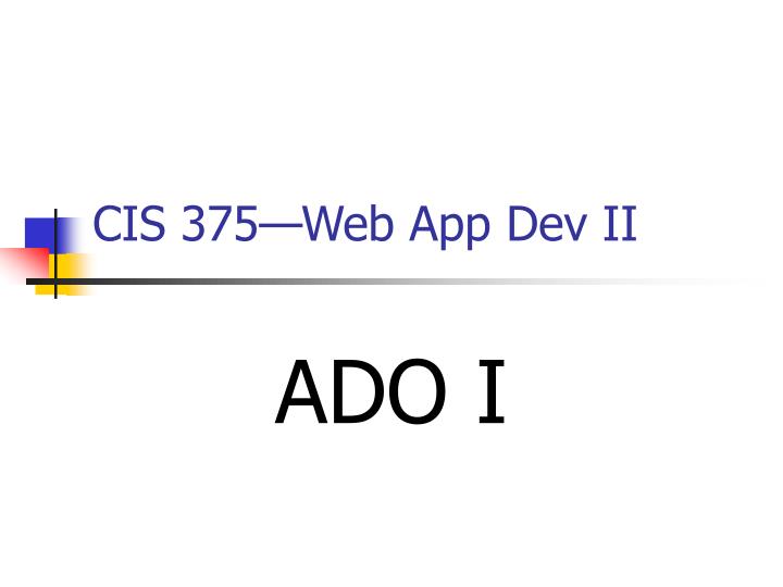 cis 375 web app dev ii