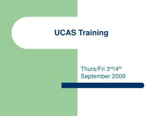 UCAS Training